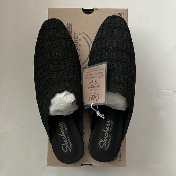 🆕Skechers Cleo Snip Sweet Daffodil Mules Shoes Black Size 8 - Picture 3 of 7